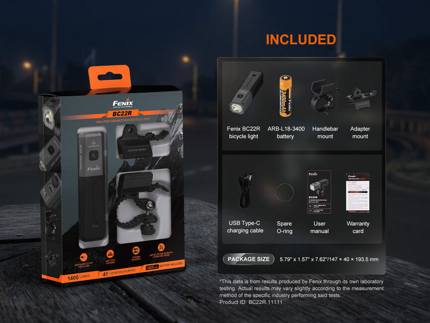 Fenix BC22R Επαναφορτιζόμενο Φως Ποδηλάτου