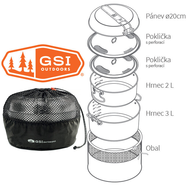 GSI Outdoors Glacier Σετ Σκευών Κατασκήνωσης 2+3 l