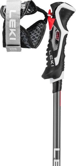 LEKI Carbon 14 3D Μπαστούνια Σκι Κατάβασης, Μαύρο/Σκούρο Ανθρακί/Ανοιχτό Κόκκινο