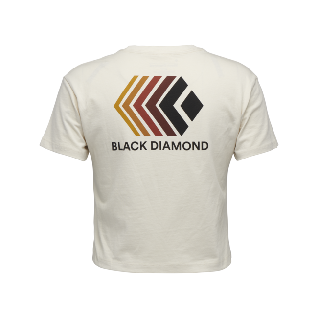 Black Diamond Μπλουζάκι Faded Crop Γυναικείο με Κοντό Μανίκι, Εκρού