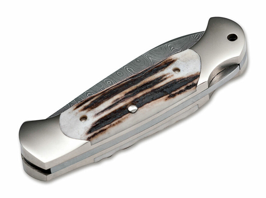 BÖKER® Scout Spearpoint Μαχαίρι Τσέπης 7,9 cm, δαμασκό, κέρατο