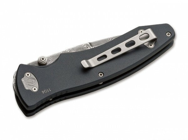 BÖKER® Tirpitz-Damascus Τσέπης Μαχαίρι 9,9 cm, Δαμασκηνό, Αλουμίνιο, Καρυδιά