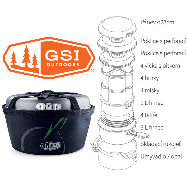 GSI Outdoors Pinnacle Camper Σετ Κάμπινγκ Σκεύη για 4 Άτομα