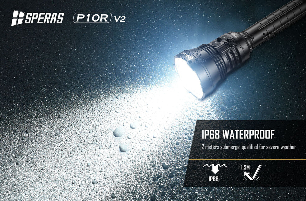 Speras P10R V2 Επαναφορτιζόμενος Φακός LED 10000LM