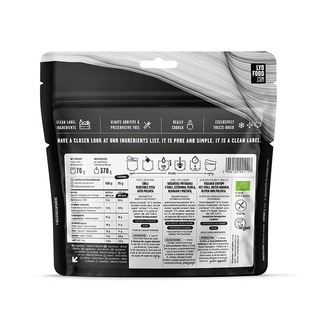 LYOfood Τσίλι Χωρίς Κρέας 370g