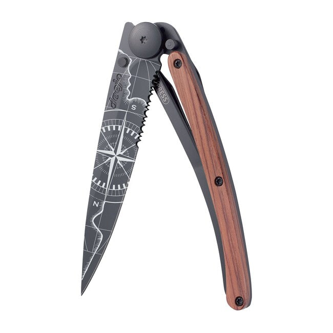 Deejo Terra Incognita Αναδιπλούμενο Μαχαίρι Serration, black coralwood