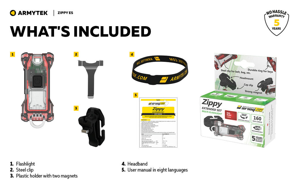 ArmyTek Zippy ES Led Σετ Φακού και Μπρελόκ, κόκκινο