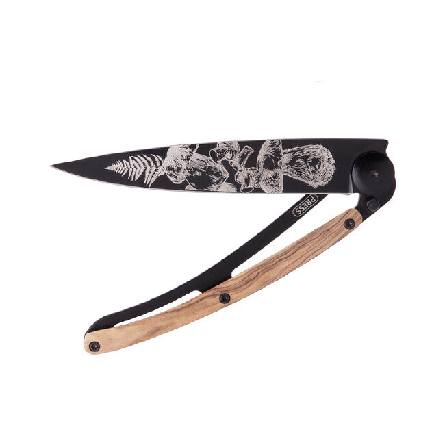 Deejo Tattoo Μαχαίρι Αναδιπλούμενο Black Olive Wood, Mushroom