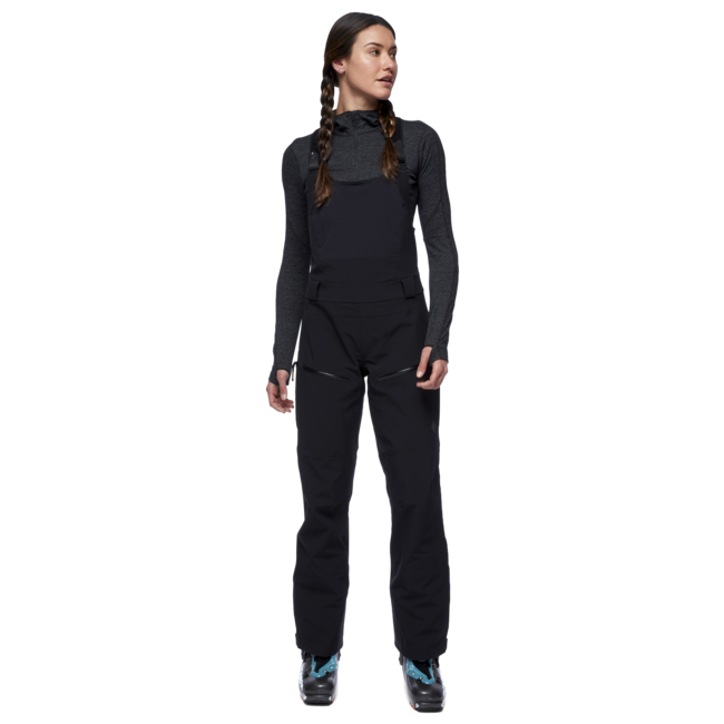 Black Diamond Recon Stretch Bibs παντελόνι γυναικείο με τράκες, μαύρο