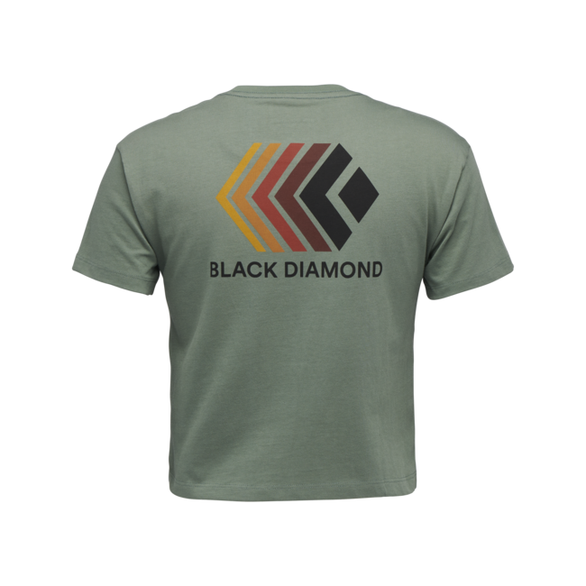 Black Diamond Μπλουζάκι Faded Crop Γυναικείο με Κοντό Μανίκι, Λαυρέλι Πράσινο