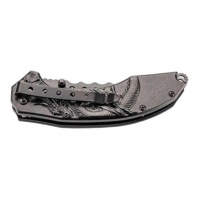 Herbertz Μονόχειρο Πτυσσόμενο Μαχαίρι Τσέπης 8,5cm, Αλουμίνιο, 3D Δράκος