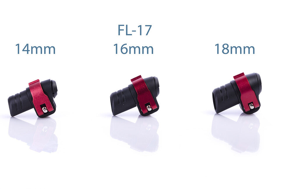 Warp ND FL-17 flip-lock μηχανισμός μαύρο πλαστικό/κόκκινο ALU λαβίδα/κόκκινο περικόχλιο για διάμετρο 14mm