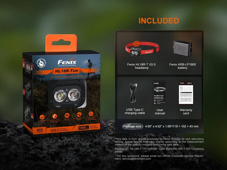 Fenix HL18R-T V2.0 Φακός Κεφαλής Επαναφορτιζόμενος, Λευκό