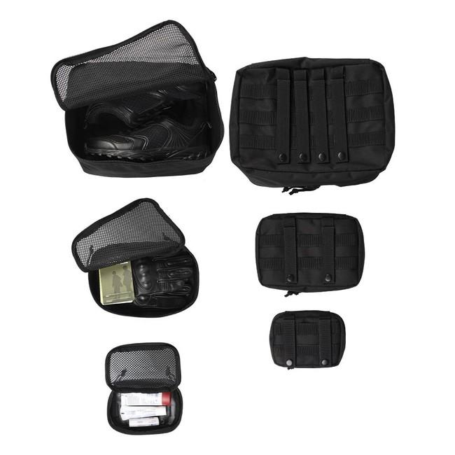 Mil-Tec Σύνολο Θηκών Molle 3 τεμάχια, Μαύρο