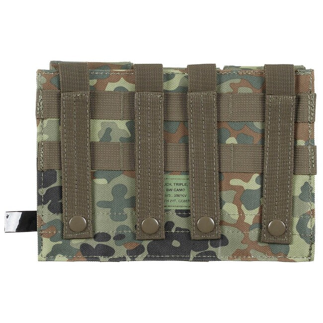 MFH Τριπλή MOLLE Θήκη, BW camo
