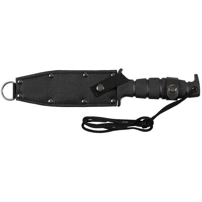 Fox Outdoor Pilot Μαχαίρι, Μαύρο, Λαστιχένια Λαβή, με Θήκη