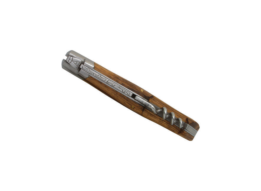 Laguiole DUB042 Τσέπης Μαχαίρι με Τιρμπουσόν, Λάμα 12cm, Χάλυβας 420, Λαβή Ξύλο Zebrawood