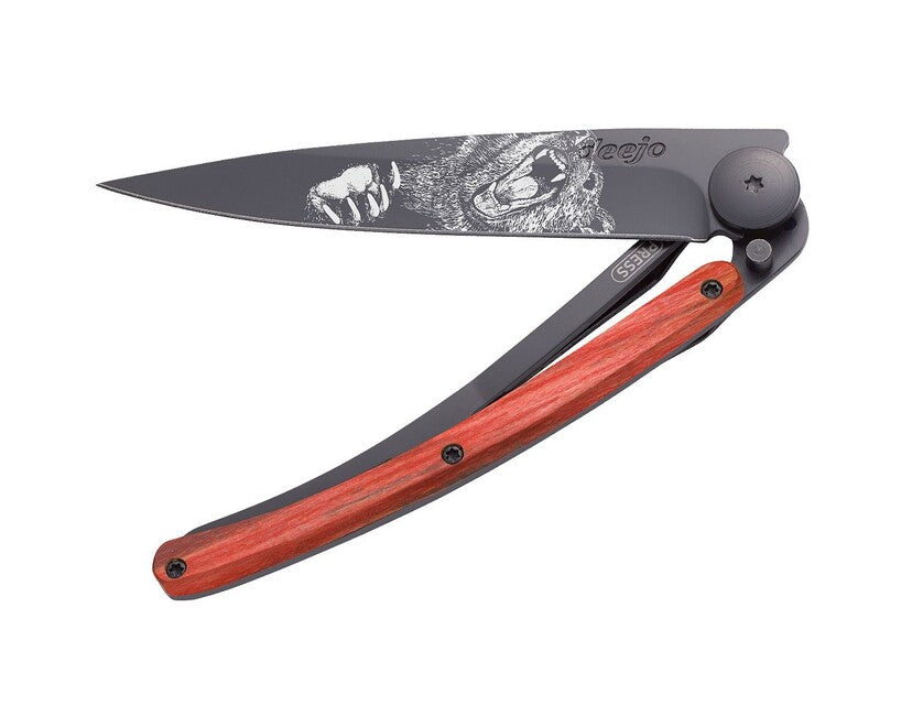 Deejo Tattoo Αναδιπλούμενο Μαχαίρι Grizzly, Black red beech