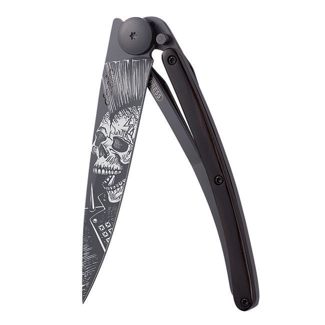 Deejo Tattoo Μαχαίρι Πτυσσόμενο, Μαύρο Ebony Wood Punk