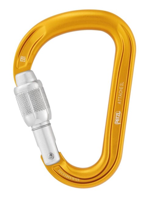 Petzl Attache HMS Καραμπίνα με Κυκλικό Προφίλ και Ασφάλεια Κλειδώματος, Κίτρινο