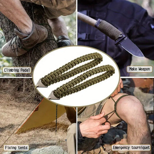 DRAGOWA Tactical Wander Τσέπης Αλυσοπρίονο με Paracord Λαβή, Πράσινο