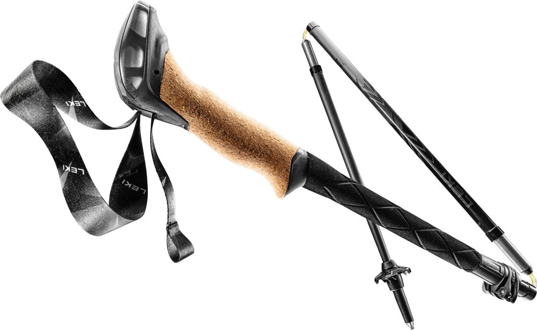 LEKI Black Series FX Carbon Ραβδοί Trekking, Μαύρο-Διάφανο-Φυσικό Ανθρακικό, 110 - 130 cm