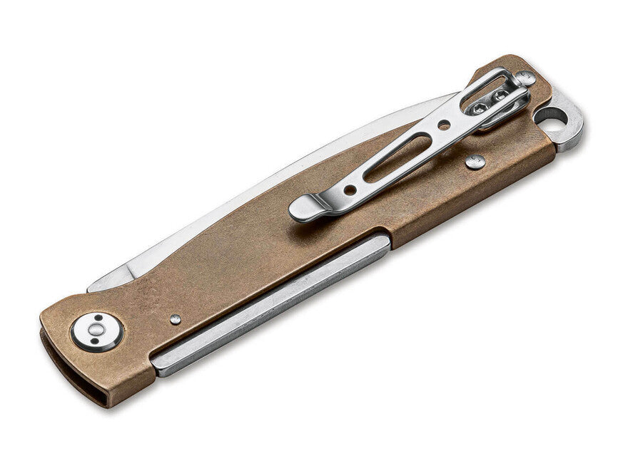 Boker Plus Atlas Μαχαίρι Τσέπης Ορείχαλκος, 7 cm, Καφέ