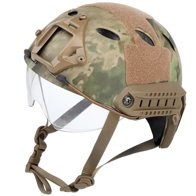 DRAGOWA Tactical Fast PJ Τακτικό Κράνος με Γυαλιά Bolt, Digital Woodland (χωρίς πιστοποίηση)