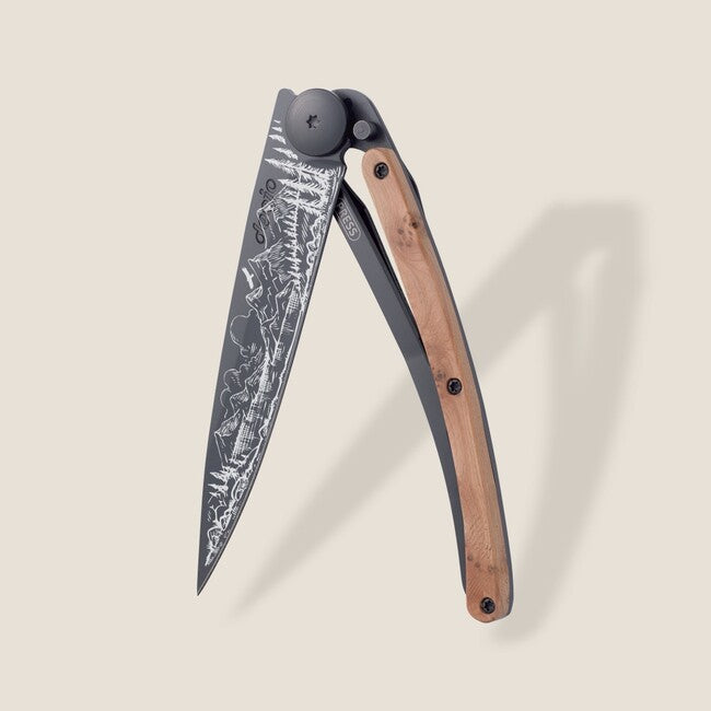 Deejo Tattoo Μαχαίρι Αναδιπλούμενο, Μαύρο Juniper Wood Mountain