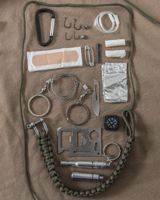 Mil-Tec Σετ Paracord Επιβίωσης Μεγάλο, Μαύρο