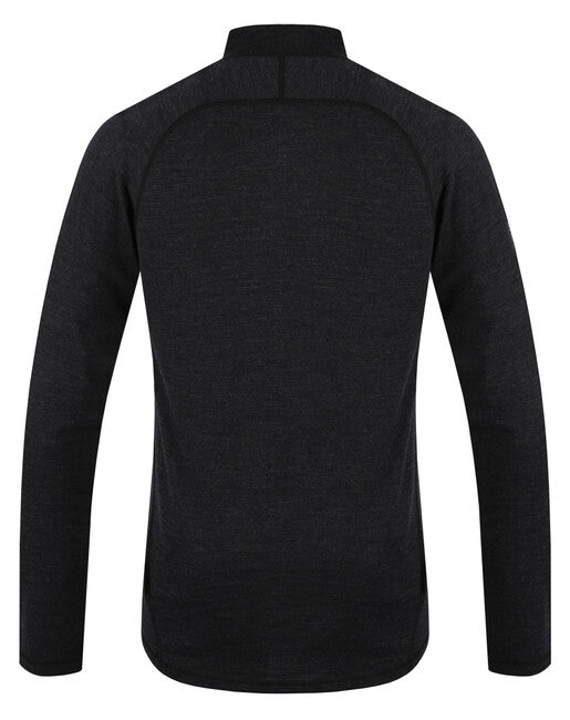 HUSKY Merino Merow Zips θερμικό μπλουζάκι μακρυμάνικο, μαύρο