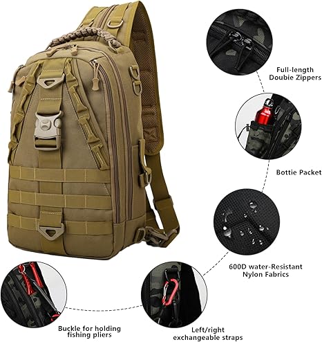 DRAGOWA TACTICAL Charlie Σακίδιο Πλάτης Μονής Λωρίδας 20 L, χακί