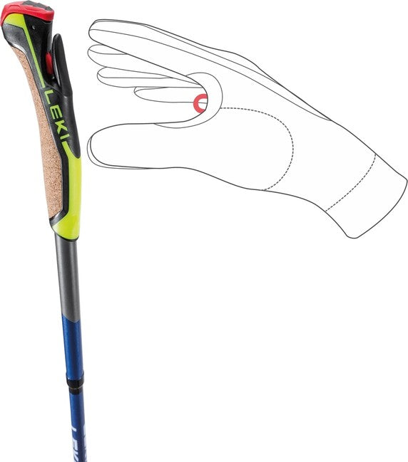 LEKI Traveller FX.One Carbon Μπατόν Nordic Walking, Ασημί-Γκρι-Ναυτικό Μπλε Σκούρο Μεταλλικό-Νέον Κίτρινο