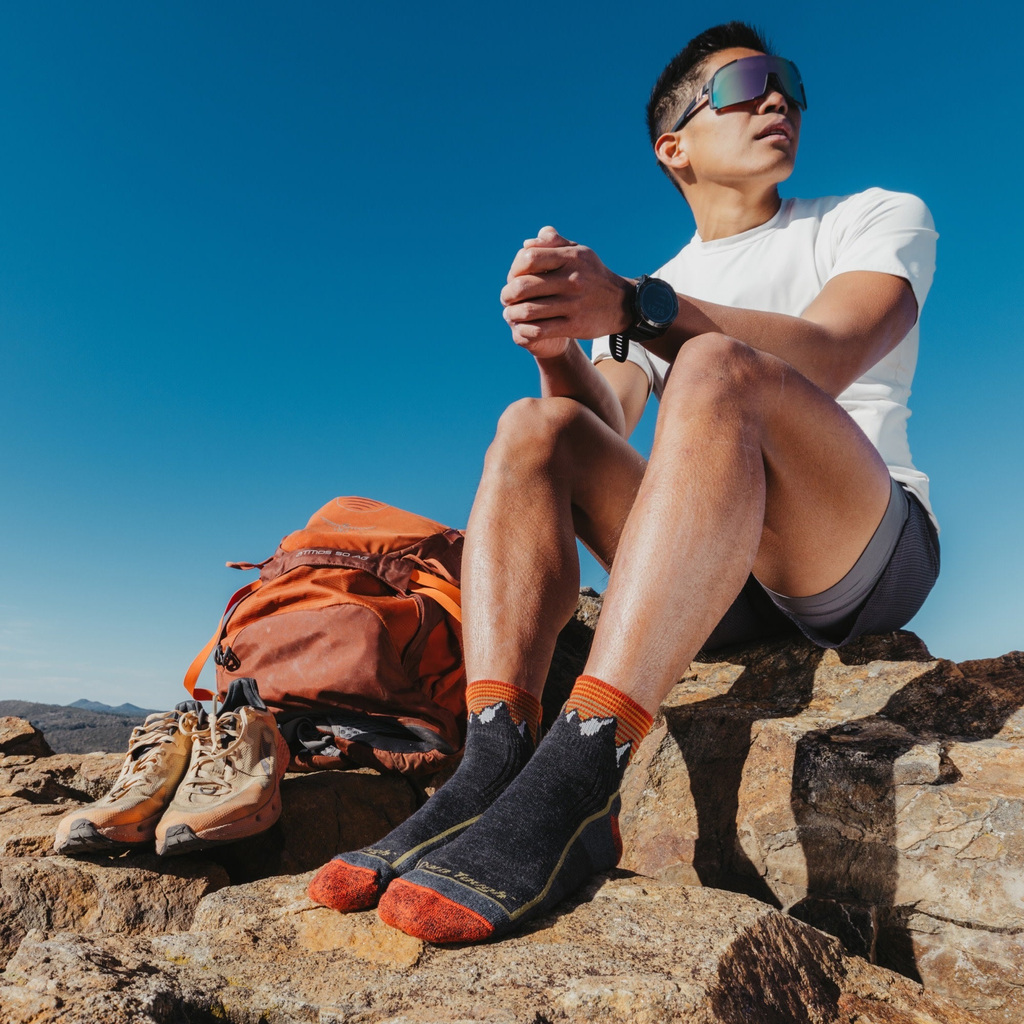 Darn Tough Hiker 1/4 κάλτσες πεζοπορίας με επένδυση, Mountain Gray
