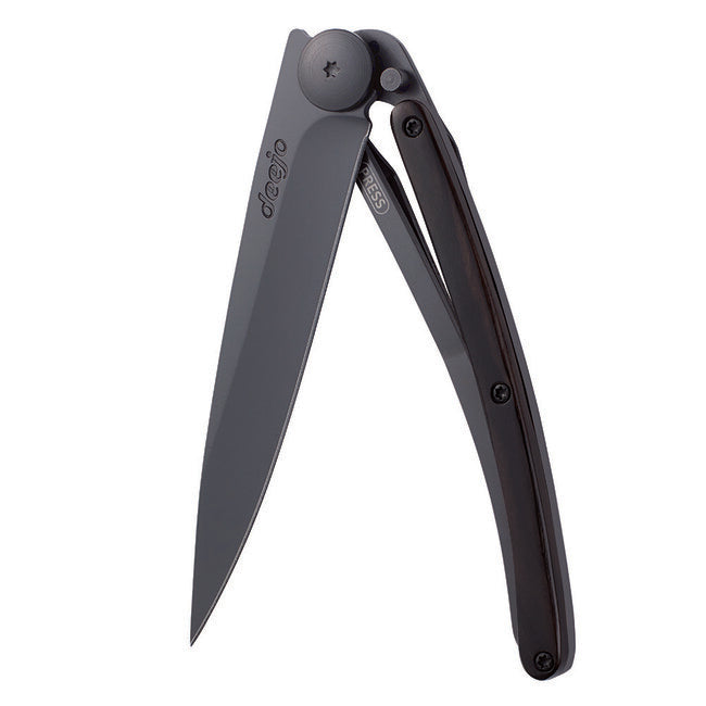 Deejo Μαχαίρι Αναδιπλούμενο Ebony Wood, Μαύρο