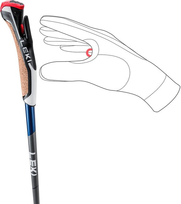 LEKI Smart Flash Nordic Walking Μπαστούνια, Ανοιχτό Ανθρακί-Ναυτικό Μπλε Σκούρο Μεταλλικό-Λευκό