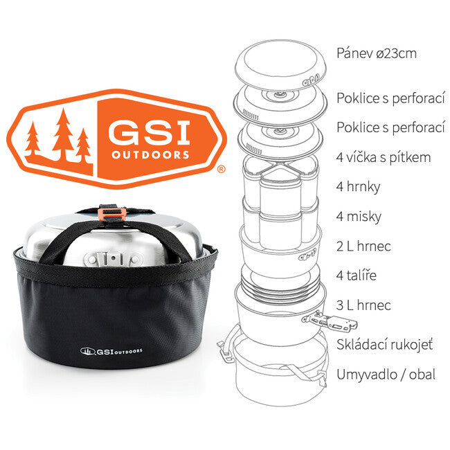 GSI Outdoors Glacier 2+3 l σετ σκευών κατασκήνωσης