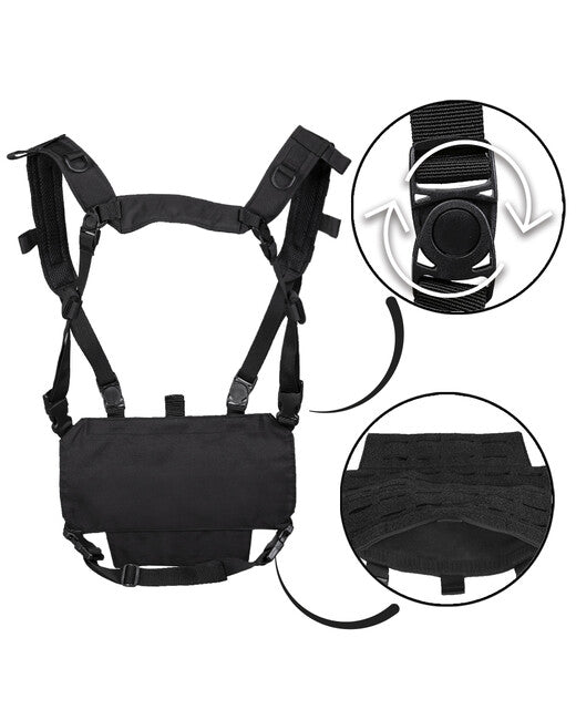 Mil-Tec CHEST RIG Ελαφρύ Τακτικό Γιλέκο με LASER Panel, μαύρο