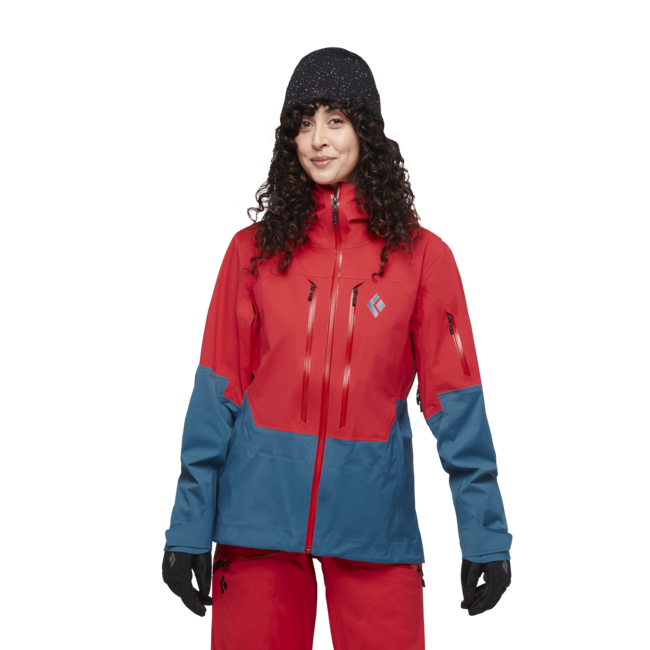 Black Diamond Recon Lt Stretch Shell Μπουφάν Σκι Γυναικείο, coral red-creek blue