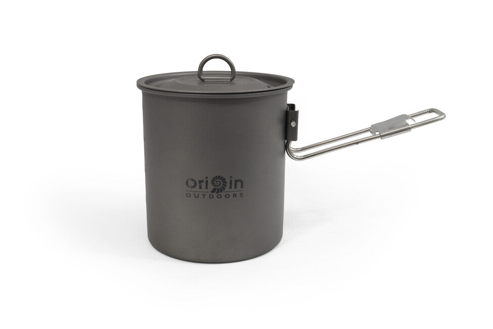 Origin Outdoors Titanium Κατσαρόλα Camping Pot με Τιτάνιο, Χυτρό και Αναδιπλούμενη Λαβή, 750 ml