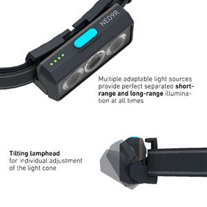 LEDLENSER NEO9R Φακός Κεφαλής, ΜΑΥΡΟ-ΓΚΡΙ