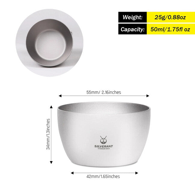 Silverant Ποτήρι Τιτανίου Διπλότοιχο 50 ml, Ποτηράκι