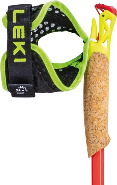 LEKI Vertical K Ραβδοί Trail Running, φυσικό ανθρακικό-φωτεινό κόκκινο-νέον κίτρινο