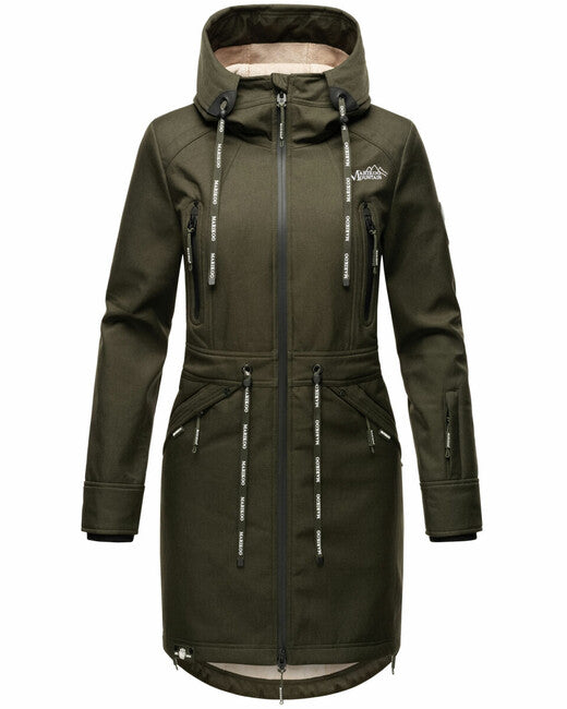 Marikoo Racquelle Μπουφάν Softshell Γυναικείο με Κουκούλα, Λαδί