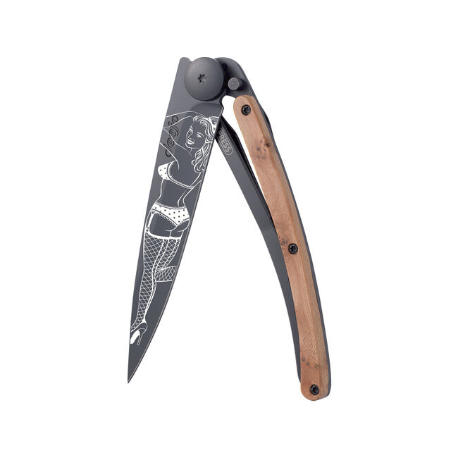 Deejo Tattoo Μαχαίρι Με Κλείσιμο Black juniper wood Pin up