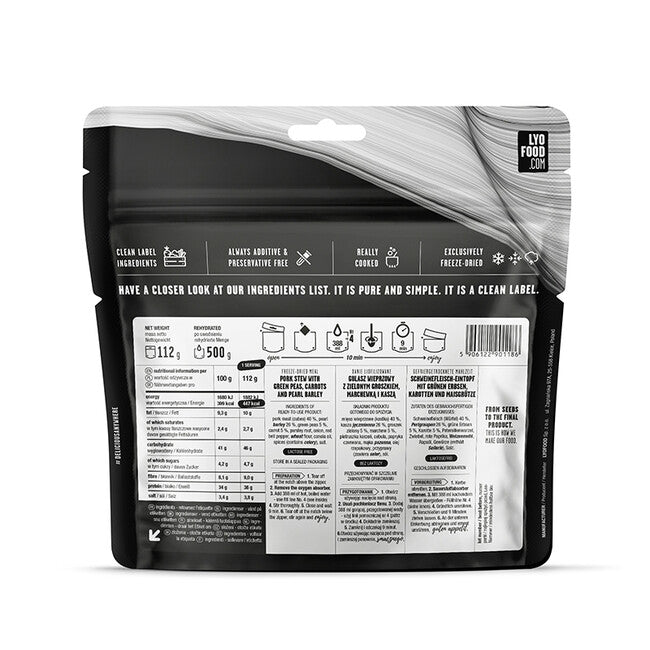 LYOfood Σάρκα Χοιρινού Στιφάδο με Κριθαράκι, 500g