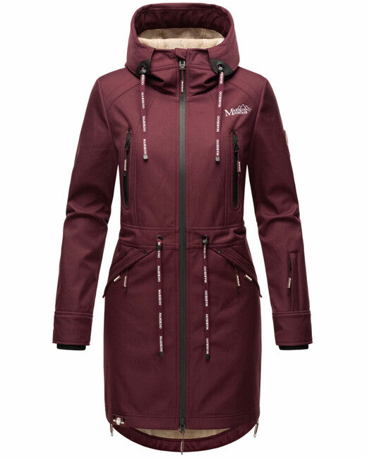 Marikoo Racquelle softshell jakna ženski s kapuco, wine