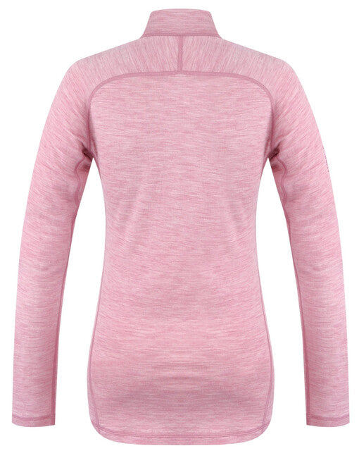 HUSKY Merino Merow Zips θερμικό μπλουζάκι μακρυμάνικο, ροζ ξεθωριασμένο