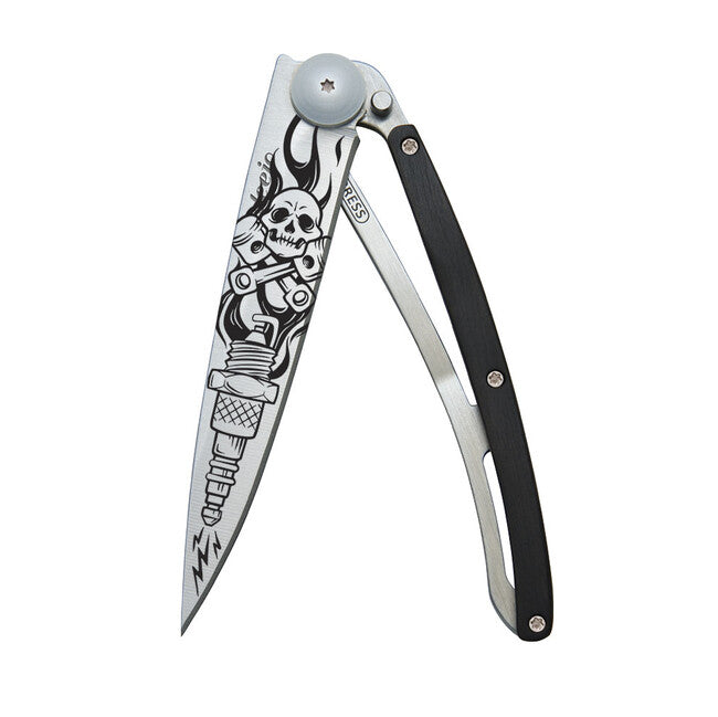 Deejo Tattoo Biker Αναδιπλούμενο Μαχαίρι Ebony Wood
