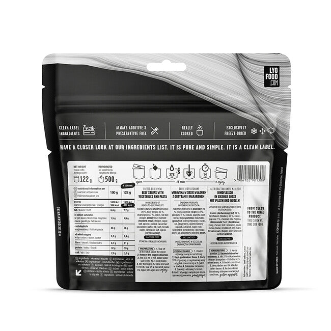 LYOfood Στρογανόφ Βοδινό Κρέας 500g